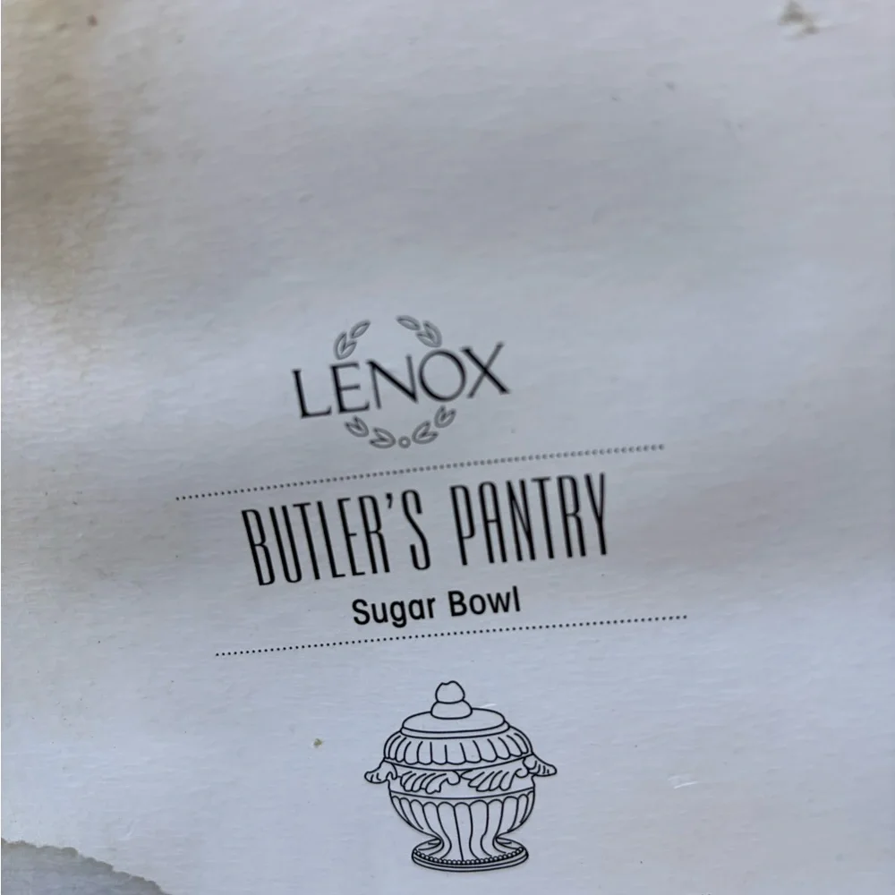 Lenox Butler's Pantry Sugar Bowl with Cream and Black Design